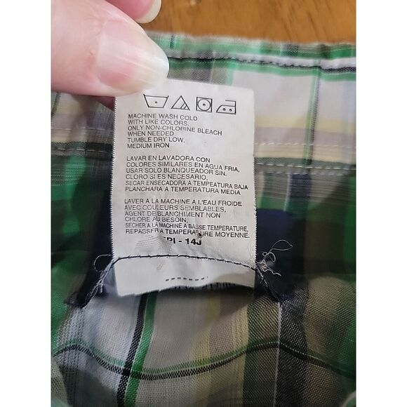 Wrangler Western Shirt mens long sleeve size‎ Medium green plaid pearl snap - Picture 6 of 9